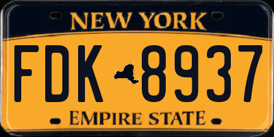 NY license plate FDK8937