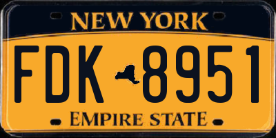 NY license plate FDK8951