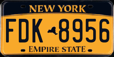 NY license plate FDK8956