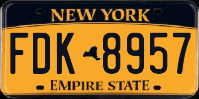 NY license plate FDK8957
