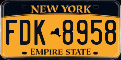 NY license plate FDK8958
