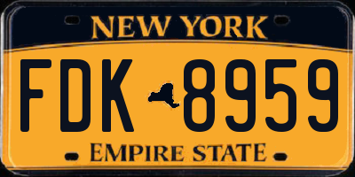 NY license plate FDK8959