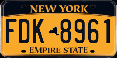 NY license plate FDK8961