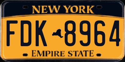 NY license plate FDK8964
