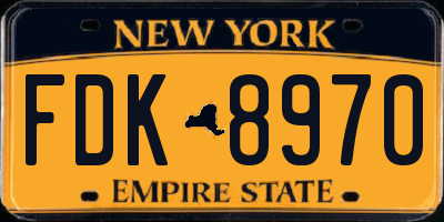 NY license plate FDK8970