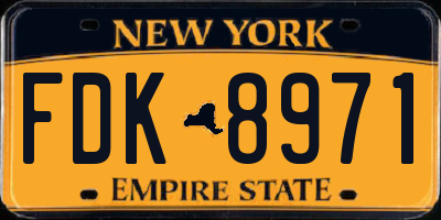 NY license plate FDK8971