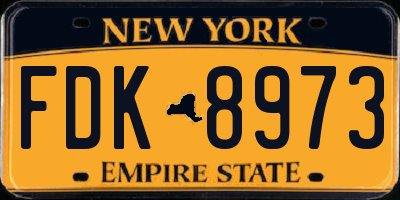 NY license plate FDK8973