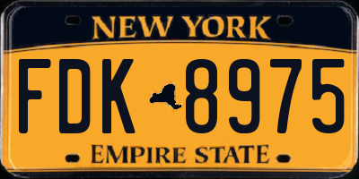 NY license plate FDK8975