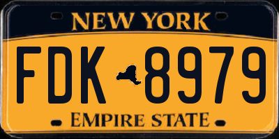 NY license plate FDK8979