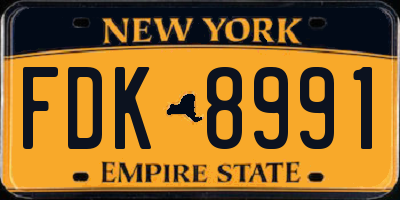 NY license plate FDK8991