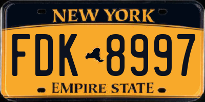 NY license plate FDK8997