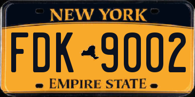 NY license plate FDK9002