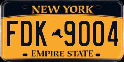 NY license plate FDK9004