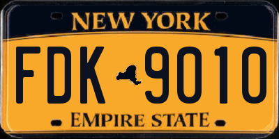 NY license plate FDK9010