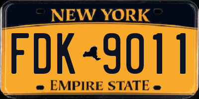 NY license plate FDK9011