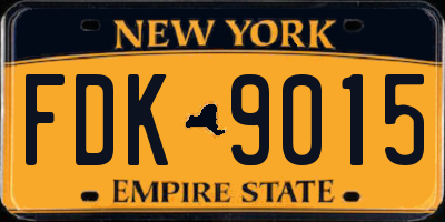 NY license plate FDK9015