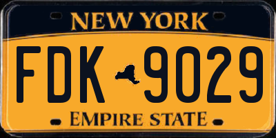NY license plate FDK9029
