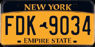 NY license plate FDK9034