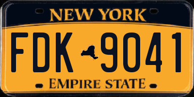 NY license plate FDK9041