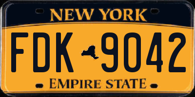 NY license plate FDK9042