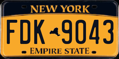 NY license plate FDK9043