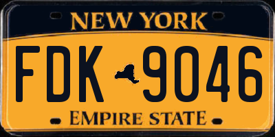 NY license plate FDK9046