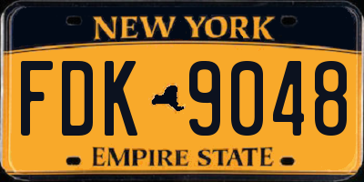 NY license plate FDK9048