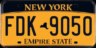 NY license plate FDK9050