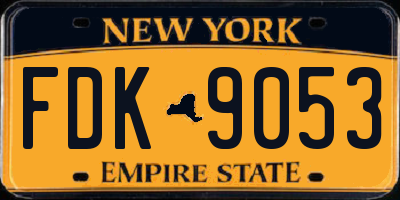 NY license plate FDK9053