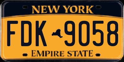 NY license plate FDK9058