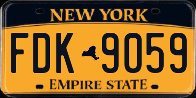 NY license plate FDK9059