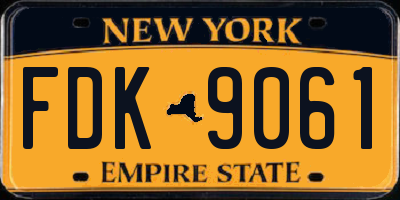 NY license plate FDK9061