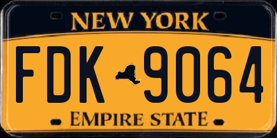 NY license plate FDK9064