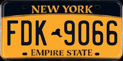 NY license plate FDK9066