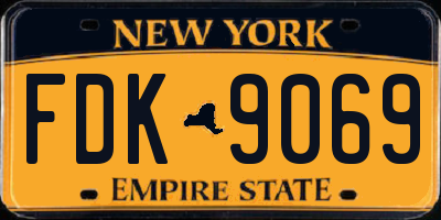 NY license plate FDK9069