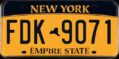 NY license plate FDK9071