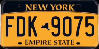 NY license plate FDK9075