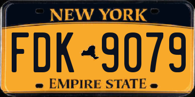 NY license plate FDK9079