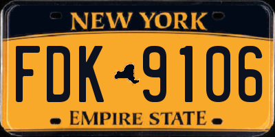 NY license plate FDK9106