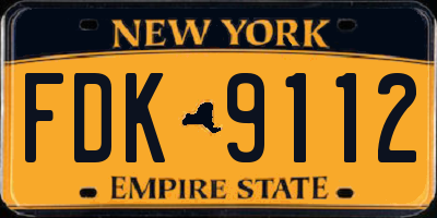 NY license plate FDK9112