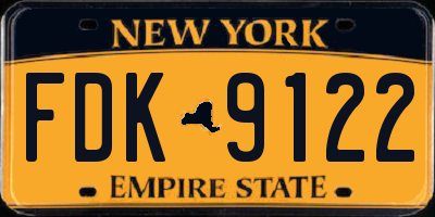 NY license plate FDK9122