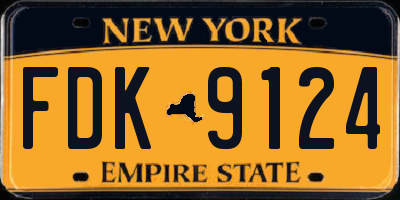 NY license plate FDK9124