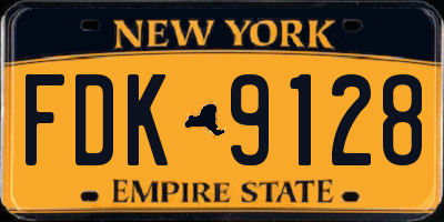NY license plate FDK9128