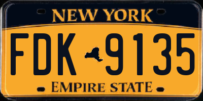 NY license plate FDK9135