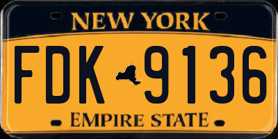 NY license plate FDK9136