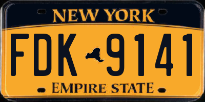 NY license plate FDK9141