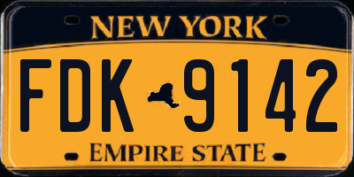 NY license plate FDK9142