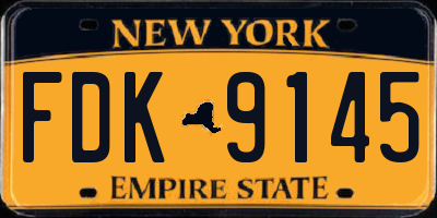 NY license plate FDK9145