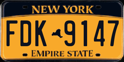 NY license plate FDK9147