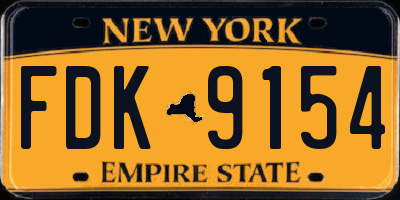 NY license plate FDK9154